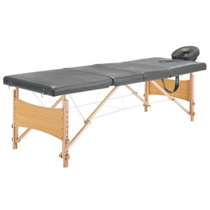 vidaXL massagebord med 4 zoner tr&aelig;stel 186x68 cm antracitgr&aring;