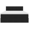 vidaXL Seng med opbevaring og LED med madras Sort 140 x 200 cm Fl&oslash;jl