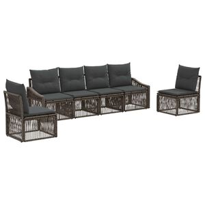 vidaXL Havesofa S&aelig;t 6 stk. 6-personers Gr&aring; polyrattan