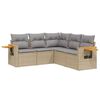 vidaXL sofas&aelig;t til haven 5 dele med hynder polyrattan beige