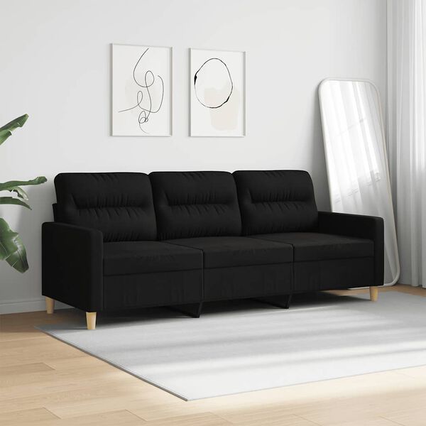 vidaXL 3-personers sofa 180 cm stof sort