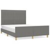 vidaXL sengeramme uden madras 140x190 cm stof m&oslash;rkegr&aring;