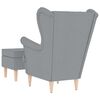 vidaXL l&aelig;nestol med fodskammel stof lysegr&aring;