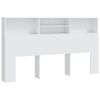 vidaXL sengegavl med opbevaring 180x19x103,5 cm hvid