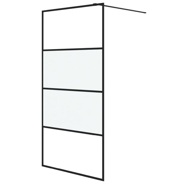 vidaXL brusev&aelig;g 100x195 cm halvmatteret sikkerhedsglas sort