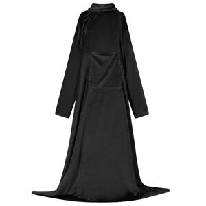 vidaXL T&aelig;ppe-hoodie Sort F Flannel
