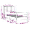 vidaXL seng med reol uden madras 75x190 cm massivt fyrretr&aelig; gyldenbrun