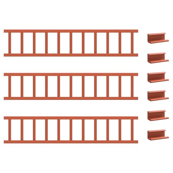 vidaXL Tag snefang R&oslash;d 300 x 2,5 x 20 cm St&aring;l