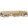 vidaXL Udend&oslash;rs sofagruppe 9 pcs Naturlig og Beige Massivt Akacietr&aelig;