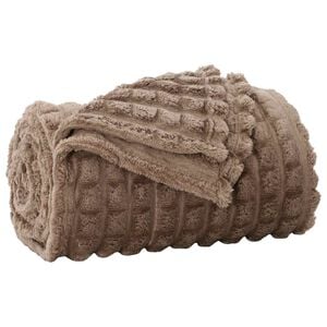 vidaXL Throw t&aelig;ppe Camel 150 x 130 cm Fleece