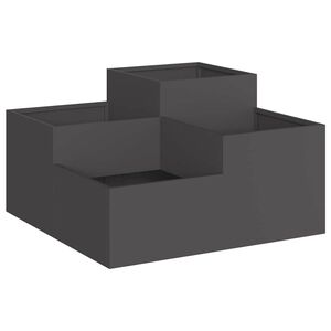 vidaXL Have Blomsterkrukke Sort 80 x 80 x 48 cm St&aring;l