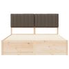 vidaXL Sengestel med Polstret Hovedgavl Gr&aring;brun 160 x 200 cm