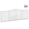 vidaXL buede gabionkurve 4 stk. 400x30x120/140 cm galvaniseret jern