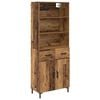 vidaXL Highboard Gammelt tr&aelig; 69,5 x 34 x 180 cm Konstrueret tr&aelig;