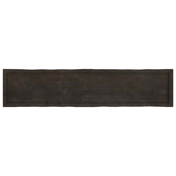 vidaXL bordplade 180x40x(2-4) cm naturlig kant behandlet tr&aelig; m&oslash;rkebrun