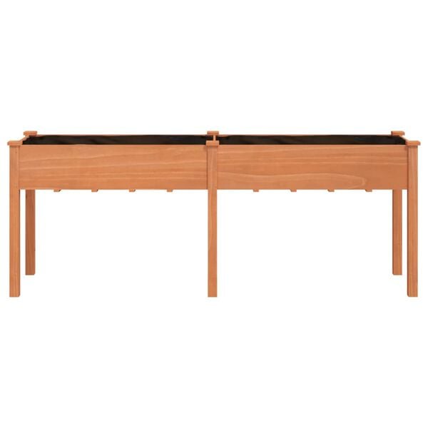 vidaXL plantekasse med foring 203x53x76 cm massivt fyrretr&aelig; brun
