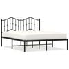 vidaXL sengeramme med sengegavl 140x190 cm metal sort