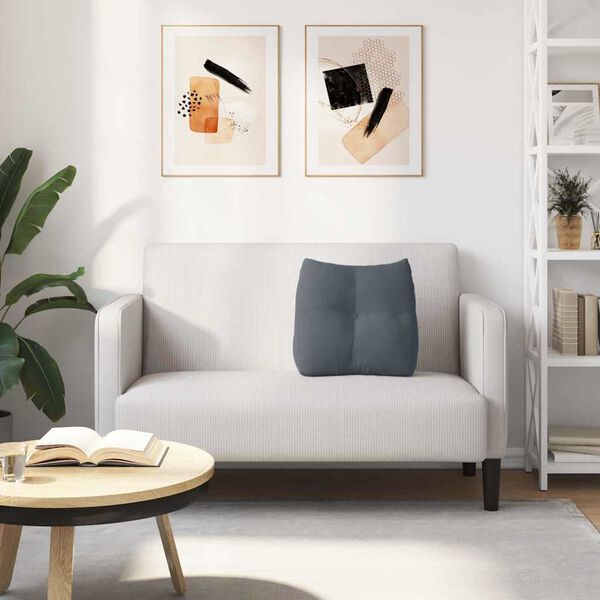 vidaXL Rygpude M&oslash;rkegr&aring; 45 x 24 x 50 cm Fl&oslash;jl