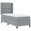 vidaXL LED Box Spring Bed med hovedg&aelig;rde Lysegr&aring; 90 x 190 cm Stof