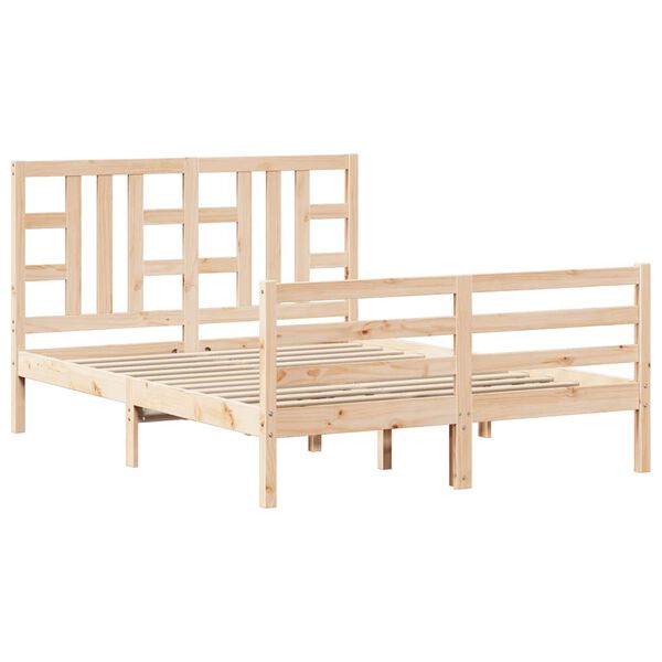 vidaXL sengeramme uden madras 140x190 cm massivt fyrretr&aelig;