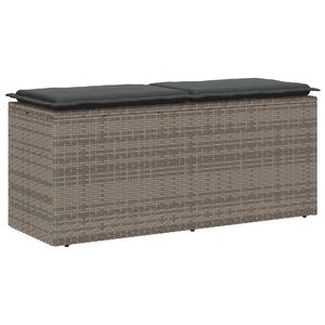 vidaXL haveb&aelig;nk med hynde 110x40x44 cm polyrattan gr&aring;