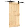 vidaXL Skyded&oslash;r Naturfarvet og sort 100 x 210 cm Massivt Fyrretr&aelig;