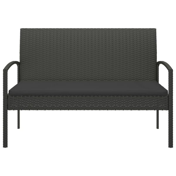 vidaXL haveb&aelig;nk med hynde 105 cm polyrattan sort