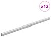 vidaXL Skab Stang 12 stk. S&oslash;lv 472 x 15 x 29 mm Aluminiumlegering