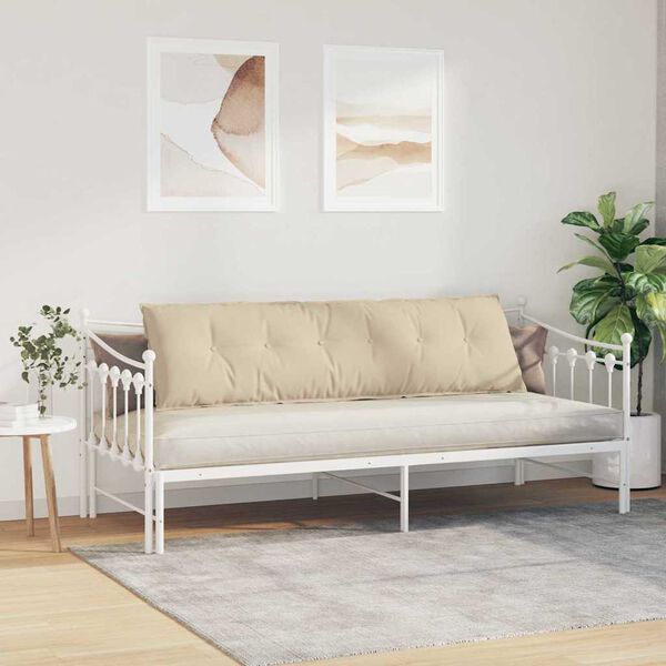 vidaXL Rygpude Creme 180 x 50 cm Mikrofiberstof