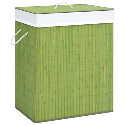 vidaXL vasketøjskurv med 1 rum 83 l bambus grøn