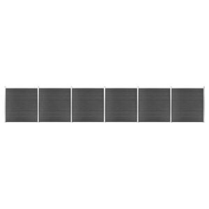 vidaXL hegnspanels&aelig;t 1045x186 cm WPC sort
