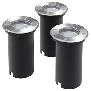 vidaXL LED-nedgravningsspots 3 stk. rund