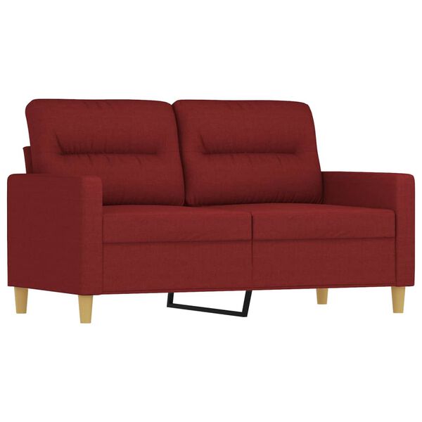 vidaXL 2-personers sofa med puder og hynder 120 cm stof vinr&oslash;d