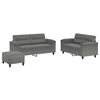 vidaXL sofas&aelig;t 3 dele med hynder mikrofiberstof m&oslash;rkegr&aring;