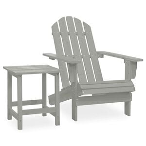 vidaXL Adirondack-havestol med bord massivt grantr&aelig; gr&aring;