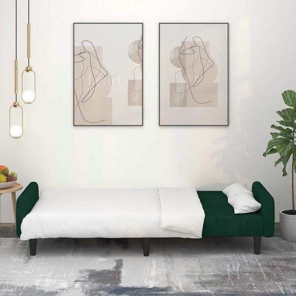 vidaXL 2-personers sovesofa fløjl mørkegrøn