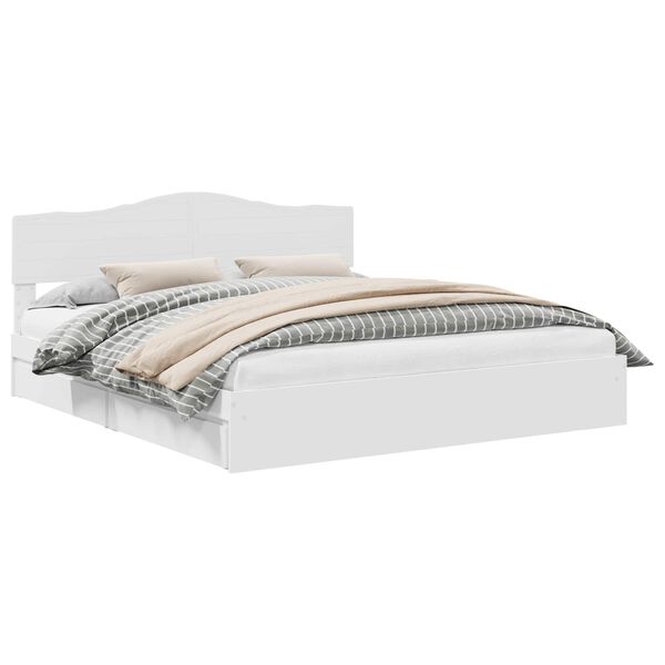 vidaXL Opbevaringsseng med skuffe Hvid 180 x 200 cm Konstrueret tr&aelig;