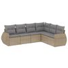 vidaXL sofas&aelig;t til haven 6 dele med hynder polyrattan beige
