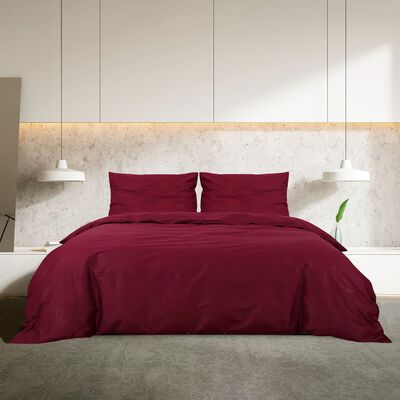 vidaXL sengetøj 135x200 cm bomuld bordeauxfarvet