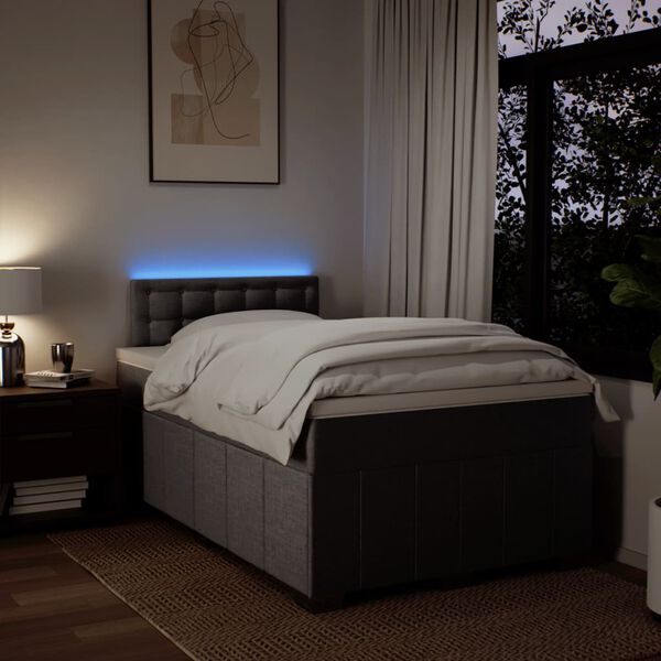 vidaXL kontinentalseng med madras 120x190 cm stof gr&aring;brun