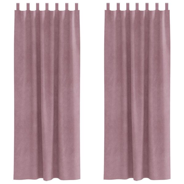 vidaXL M&oslash;rkl&aelig;gningsgardiner 2 pcs M&oslash;rk pink 140 x 260 cm Fl&oslash;jl