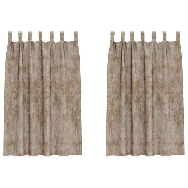 vidaXL Velour Gardiner 2 pcs champagnefarvet 175 x 140 cm Fløjl