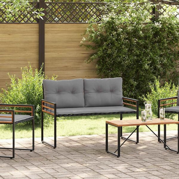 vidaXL Trælagersbænk med pude Ensfarvet Lysegrå 114 x 55 x 77 cm