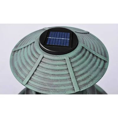 vidaXL fuglebad/ foderbræt med solcellelampe