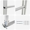 vidaXL 3-trins dokstige S&oslash;lv 45 x 11,5 x 134 cm Aluminium