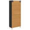 vidaXL Highboard Sort eg 69,5 x 34 x 180 cm Konstrueret tr&aelig;
