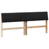 vidaXL Polstret sengegavl Sort 180 cm Massiv fyrretr&aelig;