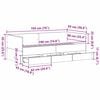 vidaXL Dagbedsramme med skuffer Sort eg 90 x 190 cm Konstrueret træ