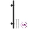 vidaXL skabsh&aring;ndtag 20 stk. 128 mm rustfrit st&aring;l sort