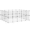 vidaXL 36-panels kæledyrsindhegning med låge 35x35 cm stål sort